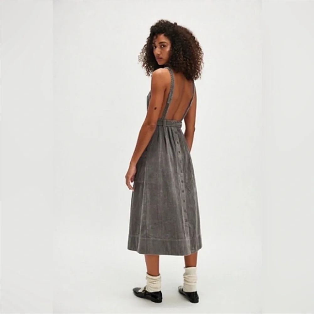 Free People The Other Side Corduroy Midi Dress